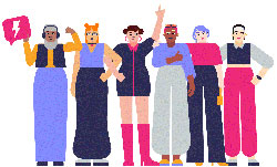 gender- women in a group