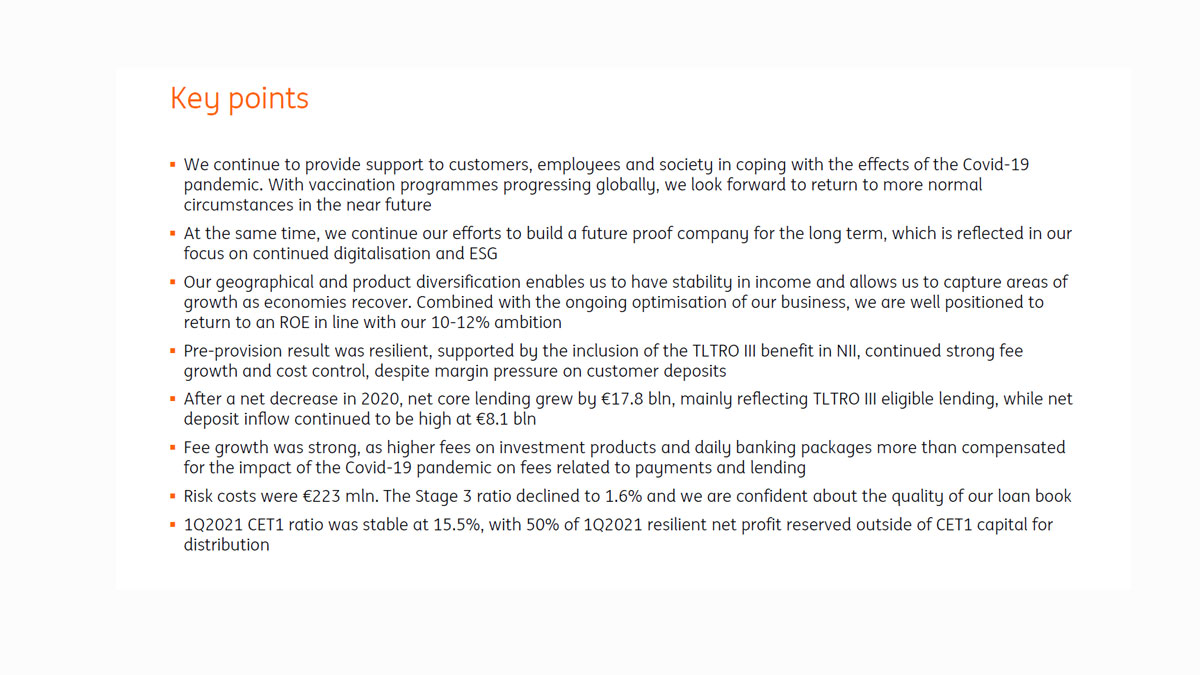ING posts 1Q2021 net result of €1,005 million