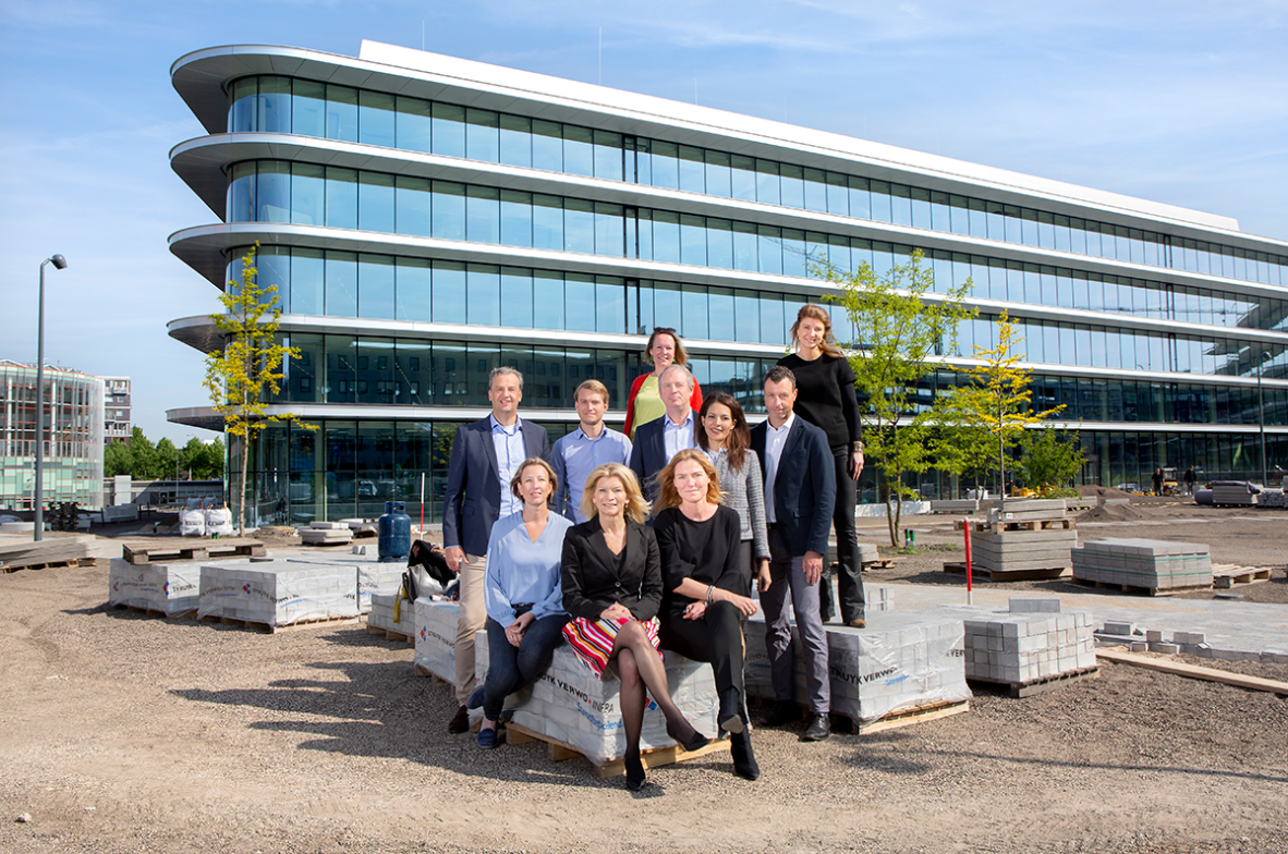 The innovation district team in front of our new office building, which will accommodate some external partners.
